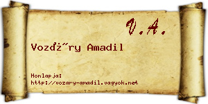 Vozáry Amadil névjegykártya